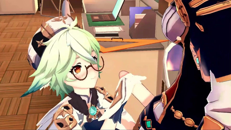 Hentai Smash: Futa Jean fucks Sucrose on a table and cums on...
