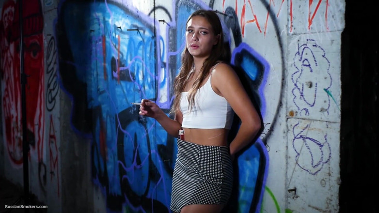 Russian Smokers: Sexy Russian Girl Smoking Cigarette Moody Studio