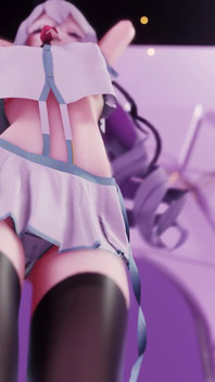 [mmd] Phut Hon College Girl Uniform; Black Stockings; Jiggling Breasts