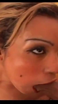 Latina Slut with Colored Blonde Hair Has an Interracial Threesome with Two Big Black Cocks