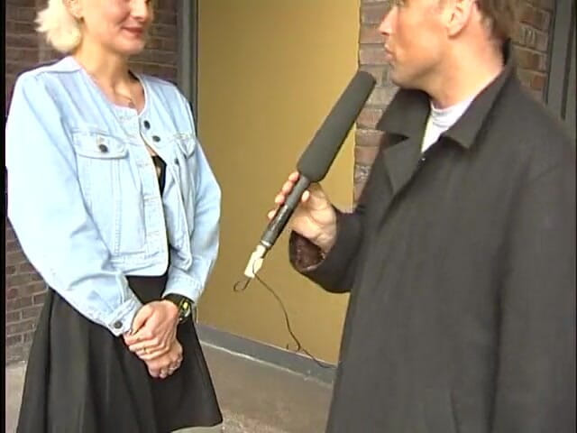 Lucky Cooch: Beautiful blonde chick at the interview