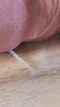Daddy Exhausted in Close up of Cum.