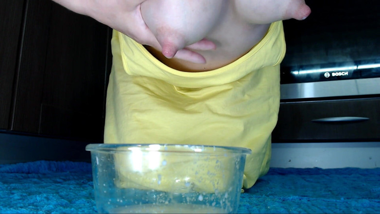 MyClearSky: Milking my big milky tits in a bowl