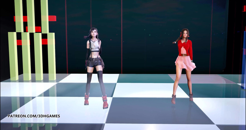 3D-Hentai Games: Berry good - Mellow Mellow, Tifa Lockhart Aerith, sexy striptease final...