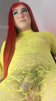 Colombian Shemale Fat White Cock Shows off Alone