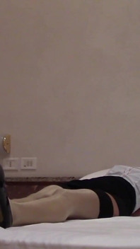 Hooded MILF Tied to the Bed, Fucked with Facial