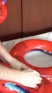 Play with Three Red and Blue Swimrings