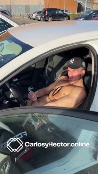 Parking Lot Jerk off - Stroking Hard Near the Decathlon, Risking It All