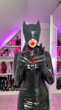 Kinky Catwoman Transformation with My New Silicone Hood and Gloves