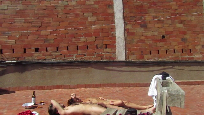 Magia Rosa: Amatérský pár šuká na terase, venkovní sex