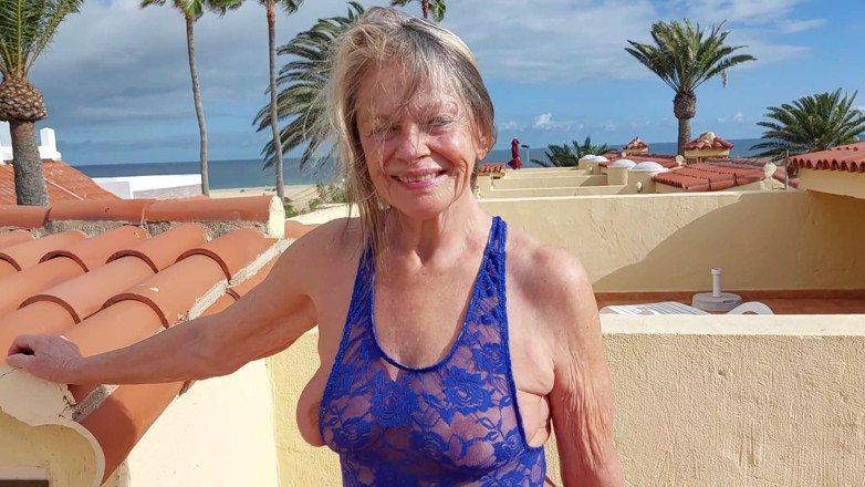 martinawest: Martina West Pleasing Herself in a Transparent Lace Body