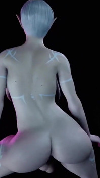 Shemale elfka tím třese | 3D porno hudební video