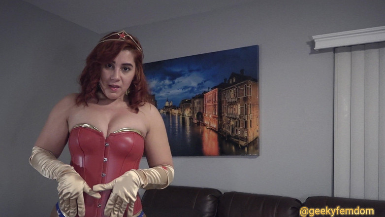 Geeky Femdom: Wonder woman joi menatap si pesona sahrye