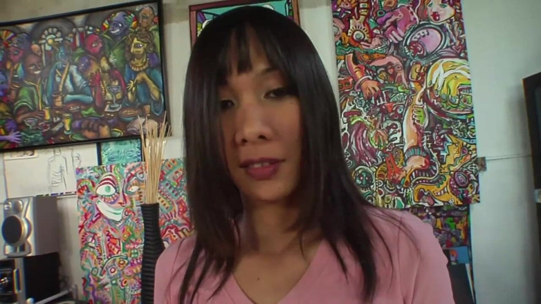SAMURAI from Japan with Passion: Asian slut rides a big solid cock on the sofa