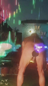 !!flash Warning!! Buttplug in Garden at Night