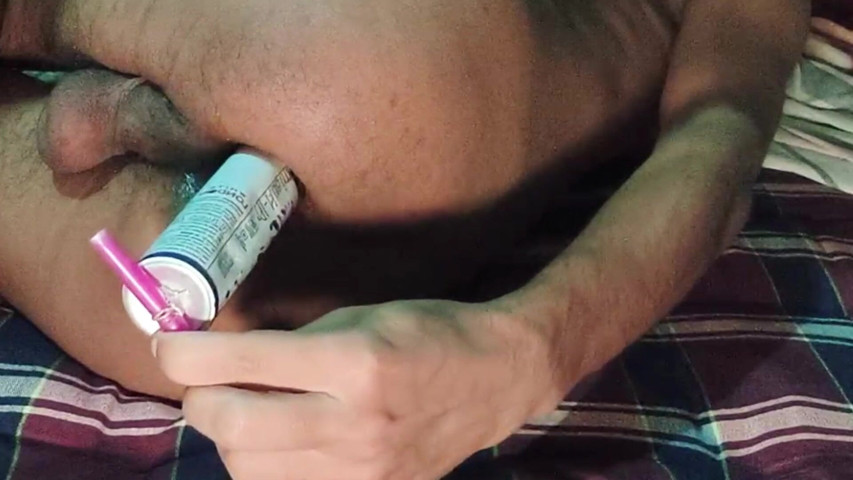 Gay Huge Ass Gape with Homemade Dildo (Ahpanal)