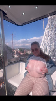 At the Carnival Flashing My Tits