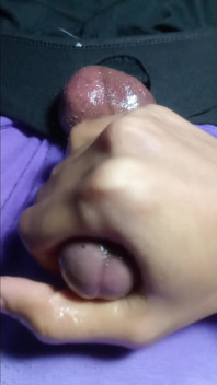 Asian Man with Hair Masturbating