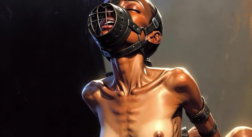 YOUR BEST FANTASY: Skinny African Girl in Bondage - Desperate for Big Cock Inside...