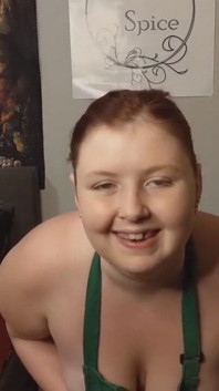 Starbucks apron striptease