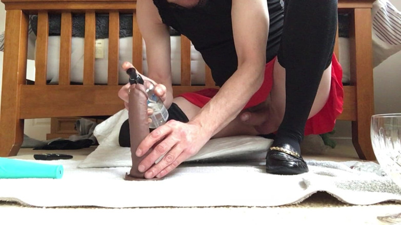 prostate_play: Prostate_play - Crossdresser Cums Multiple Time Riding Dildos and Vibrating Cock