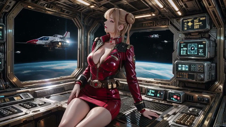 Seraphina Vale: Hvězdná loď Red Armor soukromý gazdy blonďatého velitele!