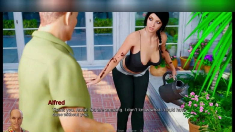 3DXXXTEEN2 Cartoon: Anna se fait salir dans le jardin d'Alfred. Dessin animé...