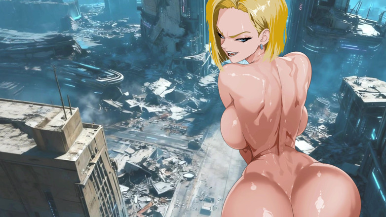 Morning Cock Animation: Android 18 fode e chupa o pau enorme do futuro tronco....