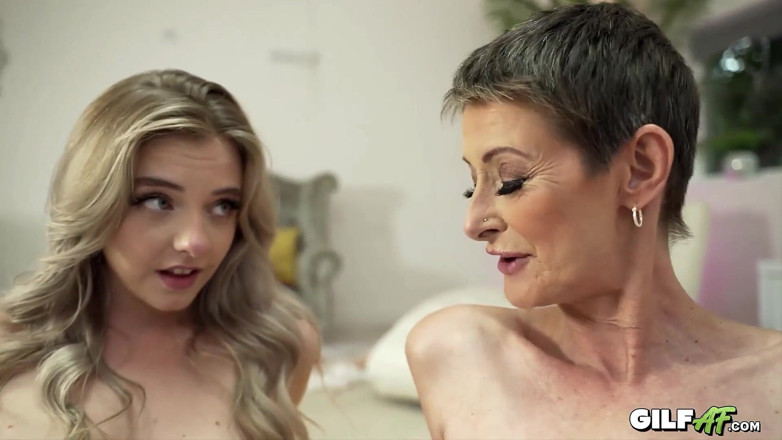 Gilf AF: Hottie Granny Mrs. Galloway and Teen Bratty Cum Together