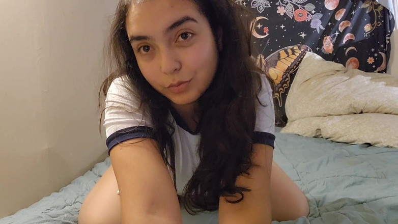 PetiteHorny: Cute Latina Girl Playing with Her Pussy