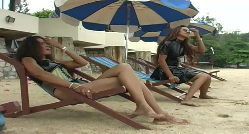 Fetish Desire: 2 sexy Latina's presenting latex fetish in the pool and...