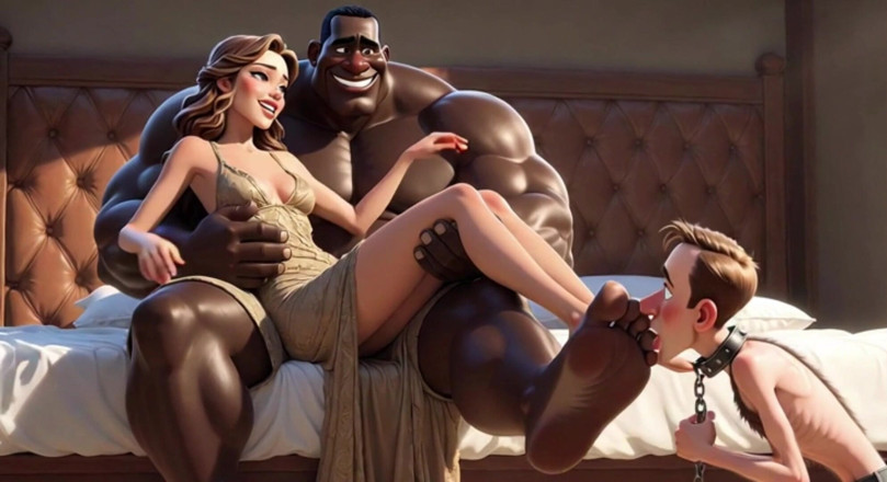 YOUR BEST FANTASY: Married Slave Licks Wife's Dirty Feet in Front of Her -...