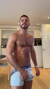 Showing My Big Cock in White Shorts.