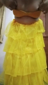 Indian Gay Crossdresser Bottom Pressing and Playing with Her Big Boobs in Yellow Gown Real Homemade Sex