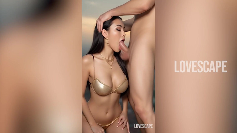 Lovescape: Aziatische nymfo op het dak - ruige seks en dikke creampie-druppel