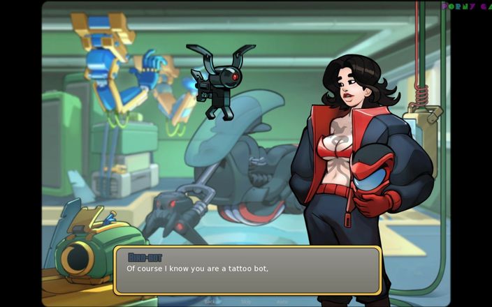 Porny Games: Space Rescue: Codice rosa (v12.5) - Ragazza motociclista con bei tatuaggi