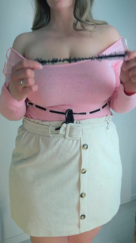 Wife with Big Breasts Plays in Front of the Camera