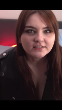 Pretty Woman in a Leather Jacket Dancing Before Sex