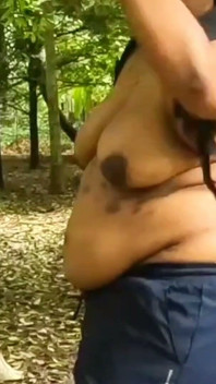 House Wife on Vacation, Walking Naked in Jungle. Exposing Her Sexy Ass and Bigg Boobs