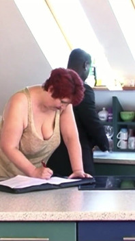Redhead gilf invites black boy with a big cock home