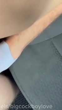 Virgin Schoolboy Fucks His Hole in Stepdaddy's Car with His Big Dick!