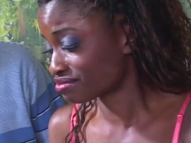 Hot Sex Party: Chocolate skin bitch can handle two cocks like a pro
