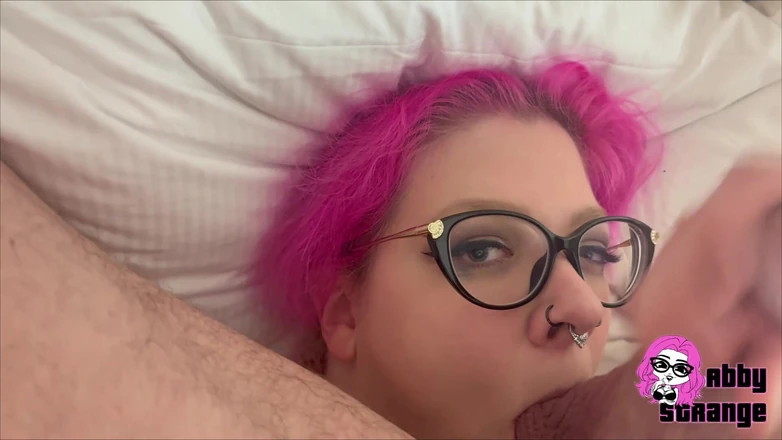 Abby Strange: POV Blowjob with Ball Licking and Cum Swallowing