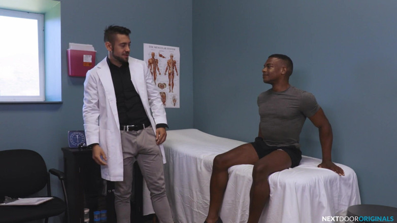Next Door Studios: Dr. Colle Cante barebacks sexy ebony patient  - NextDoorStudios