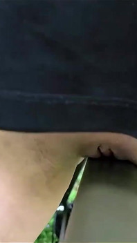 On the Bicycle Bouncing Boobs and Rubbing My Big Clit with Fun