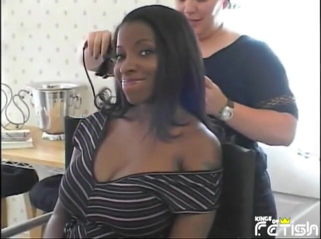 Inter-racial: Busty ebony gets her pierced pussy and asshole pounded by...