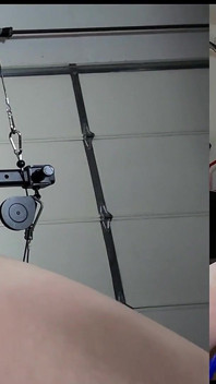 Hoeflex toplam egzersiz makinesi: seksi orta yaşlı seksi kadının kısıtlamalı zevki