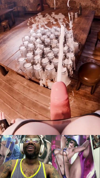 セクシーなフタチンポティファが彼女の特別な絶頂飲料のためにハードコアザーメンをいたるところに発射します