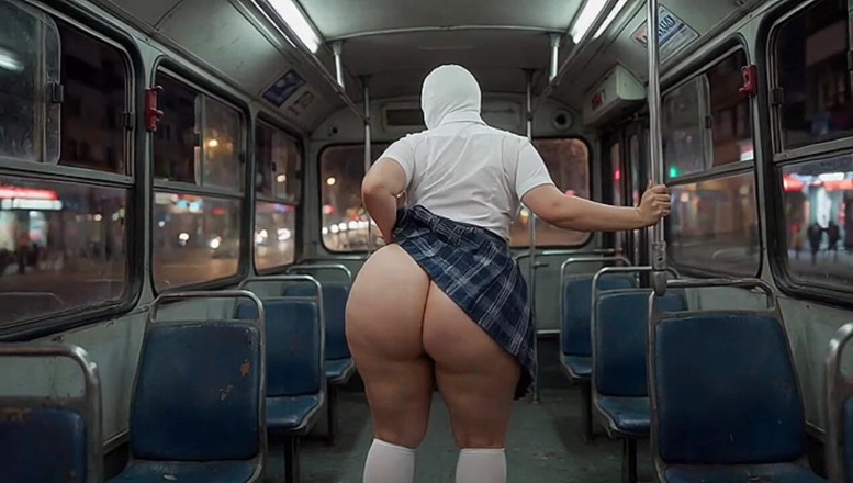 Xprohibidox1: Donnona ragazza del college mascherata twerka culo grosso in autobus...