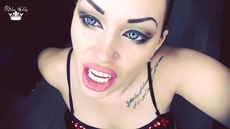 Goddess Misha Goldy: Giantess Eating 5 Chastity Slaves Who Stole the Keys!